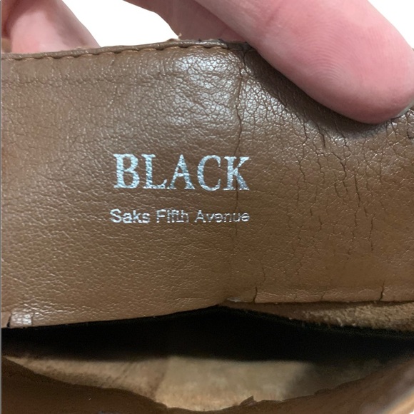 Black Saks Fifth Avenue Leather and Suede Mid Calf Boot. Size 9M. - Picture 12 of 12